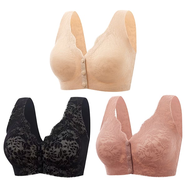 🔥Achetez-en 1, obtenez-en 2 gratuitement maintenant🔥 Soutien-gorge sans armature doux avec boutons à l'avant
