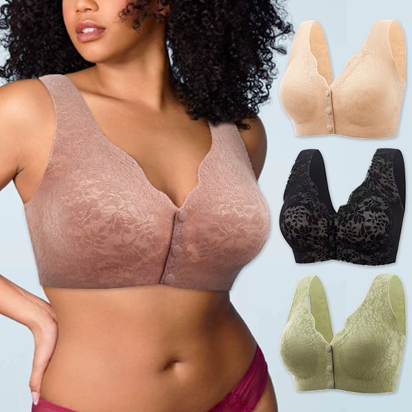 🔥Achetez-en 1, obtenez-en 2 gratuitement maintenant🔥 Soutien-gorge sans armature doux avec boutons à l'avant