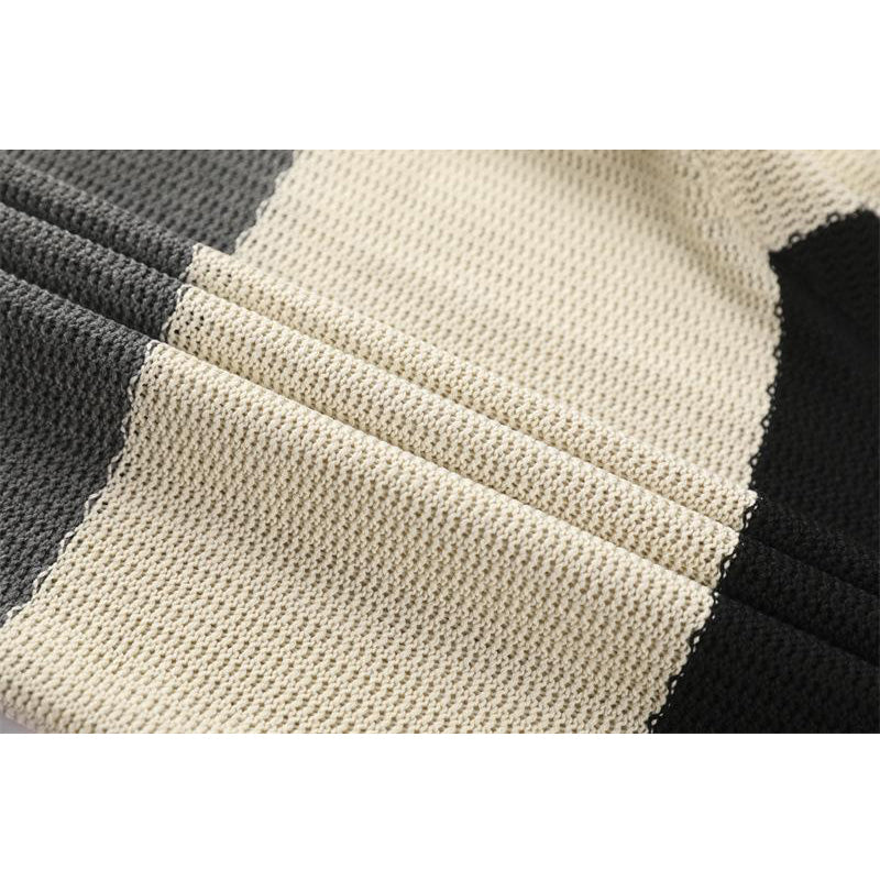 Pull col rond coupe ajustée à rayures colorblock pour homme