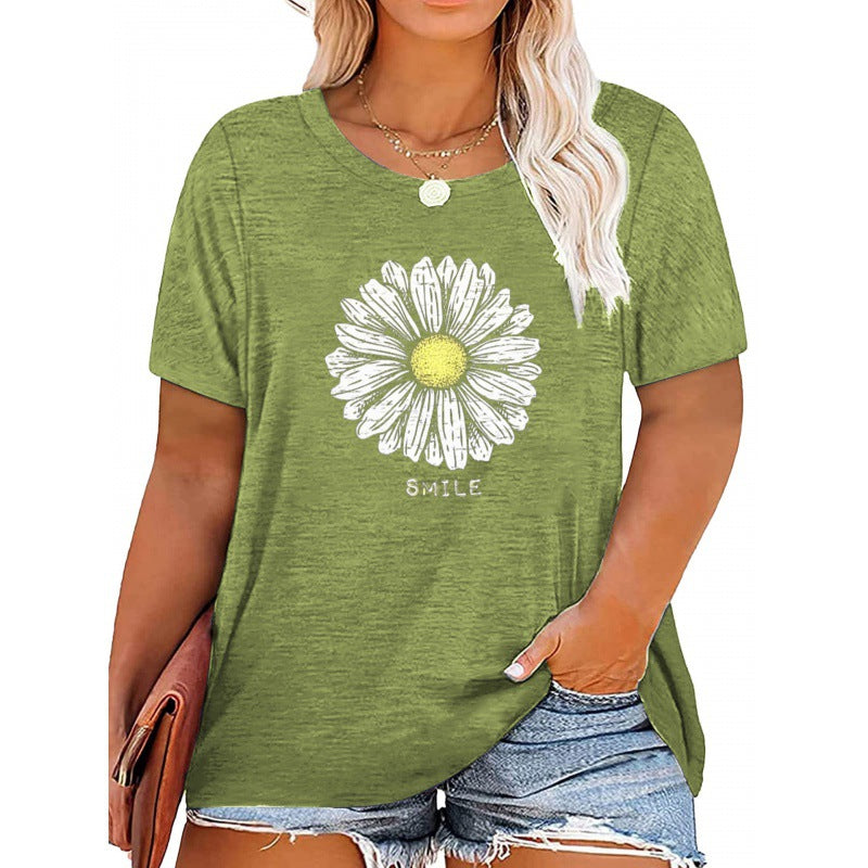 ✨Damen V-Ausschnitt Gänseblümchen-Print T-Shirts Freizeit-T-Shirts