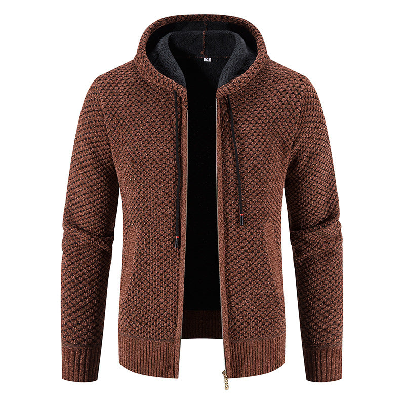 Cardigan en maille côtelée chaude pour homme